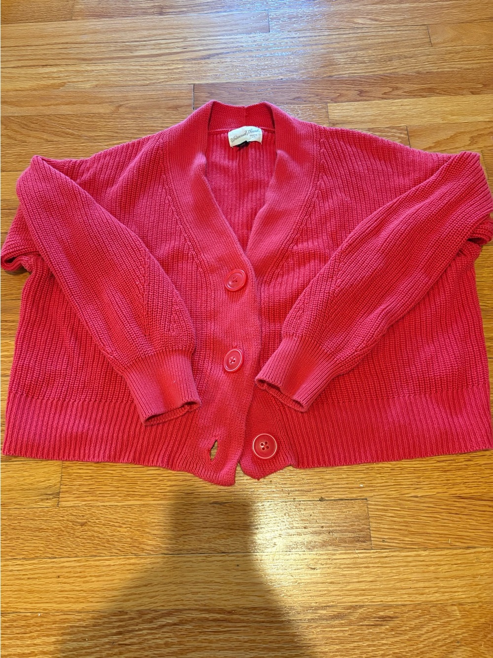 Universal Thread 100% Cotton Knit Cardigan - Red - Medium